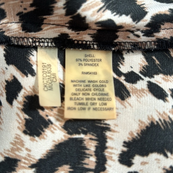 Calvin Klein leopard long chemise with cinch waist. Size M. - Picture 8 of 10